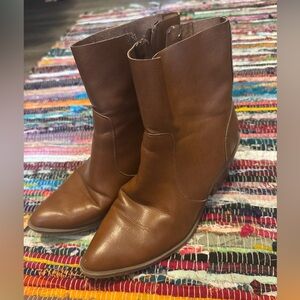 Frye Tan Leather Ankle Booties